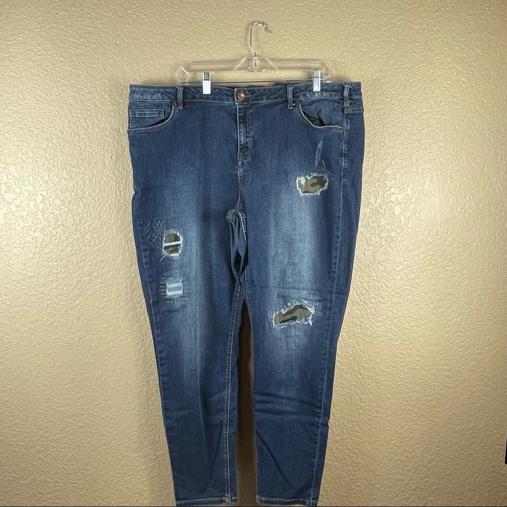 Distressed Lane Bryant Skinny Jeans With Camo plus Size 24